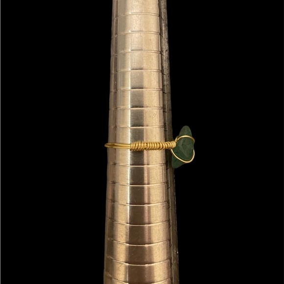 3 for $15 Green aventurine wire wrapped ring - Picture 2 of 3